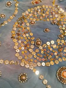 embroidered heavy work saree