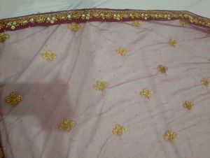 Elegant Purple Embroidered Saree with blouse