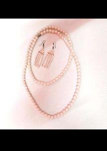 🆕Pure Pearl Necklace And Earrings