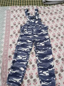Camouflage Print Dungarees