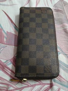 Brown Checkered Wallet Louis Vuitton copy