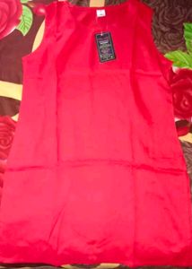 Red Kurta with White Dupatta Set