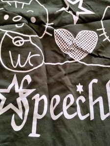 Olive Green Cartoon T-Shirt