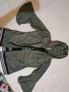 Olive Green Bell Sleeve Hoodie