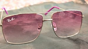 Gold Frame Purple-Pink Gradient Sunglasses