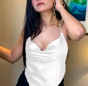 White Chain Strap Top