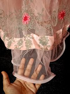 Heavy Peachy Pink Wedding Gown