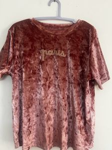 Pink Velvet Top