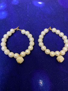 Pearl Hoop Earrings