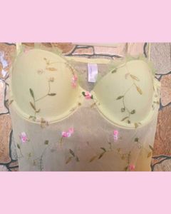 Green Floral Babydoll Lingerie