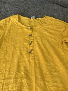 Mustard Color cotton straight kurta