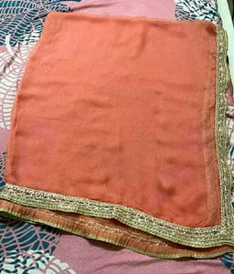 Elegant Peach &amp; Grey unstiched dress🥳