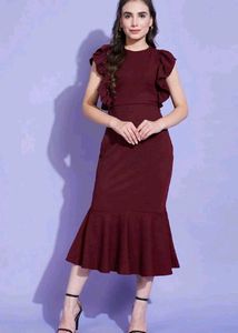 Chic Ruffled Midi Dress