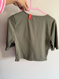 Olive Green Crop Top - Studiofit