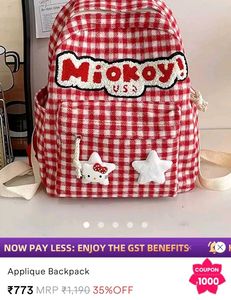 Red Gingham Backpack