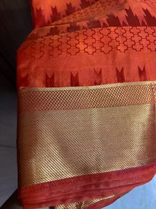 Orange Art Silk Saree