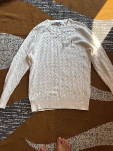 US POLO white Cable Knit Sweater