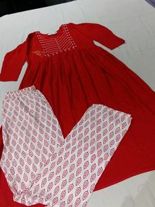 Red Kurti &amp; Pant Set