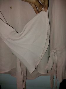 Pearl studded top - peplum sleeves