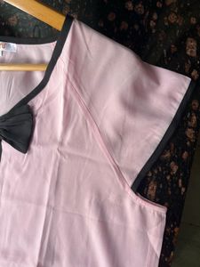 Cute bow pink top