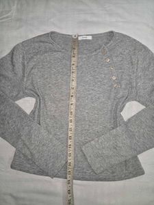 Ribbed Long Sleeve Top bust 36