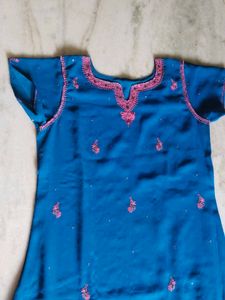 Blue Embroidered Kurta