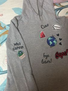 Grey Patchwork Hoodie