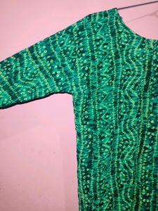 Green Printed Midi Dress