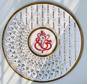 beautiful ganesha pattern lippan art ✨️♥️