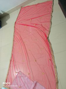 Sky Blue Pink Semi Stitched Lehenga Choli