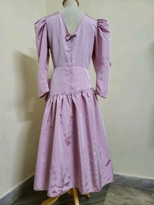 Vintage Pink Satin Dress