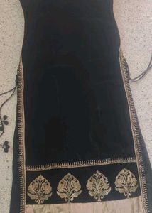 Black &amp; Gold Embellished Ethnic Jacket