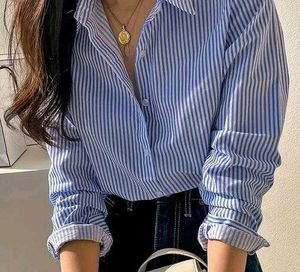 Striped Oversized Button-Down Shirt