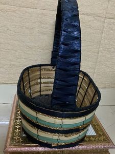 Woven Storage Nlue Gold Basket