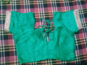 Mint Green Party Wear Saree With Blouse