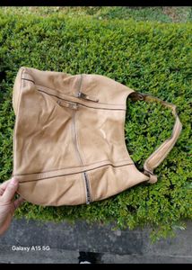 Tan Leather Hobo Bag