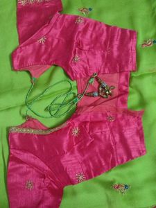 Green Embroidered Saree