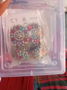 Ethnic Western Fancy Stone Type Oxidize Earring