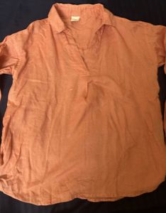 Coral Linen Top