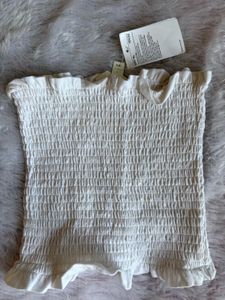 H&M White Smocked Tube Top