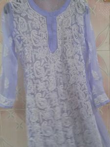 Beautiful Lavender Lukhnow Kurti