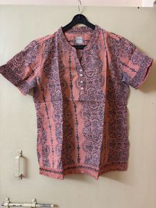 Peach Printed Top