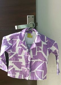 Purple Geometric Pajama Set For Kids girls