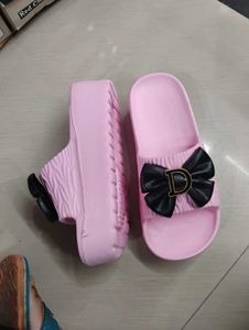 Cute Pink Bow Slides