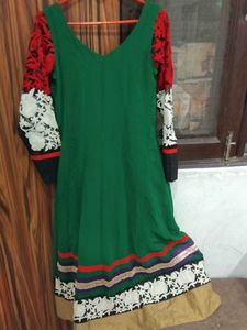 Green & Embroidered Anarkali