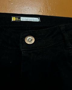 High Waisted Black Straight Fit Jeans