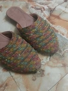 Embroidered Mule Flats