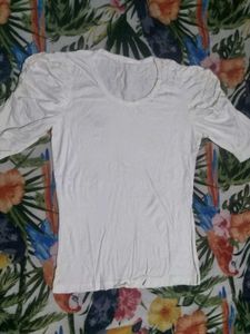 White Three-Quarter Sleeve Top