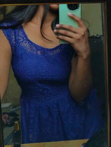 Semi Sheer ❤️‍🔥BOLD LACED ✨Royal Blue mini Dress