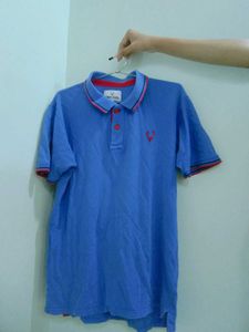 MEN&#39;S BLUE POLO NECK TSHIRT